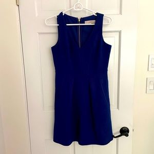 Loft V-Neck Blue Dress. Size 2P